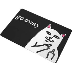 Funny Mat - 40 x 60 cm Funny Door Mat Rubber Floor Carpet Non-Slip Underlay Indoor Outdoor Door Mat Carpet Oblong (1# Go Away Cat)