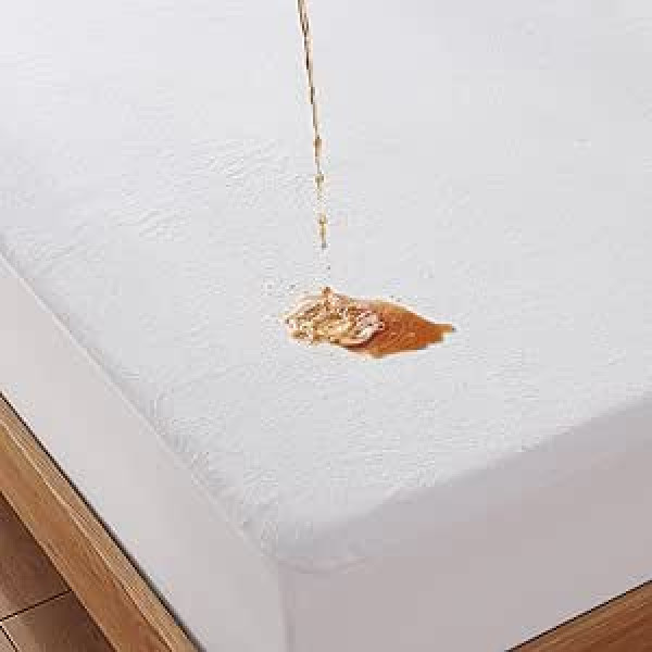 Molblly Matratzenschoner, 100 % wasserdicht, 30 cm tief, dehnbarer Rock, kleines Doppel-Frottee-Matratzenauflage, maschinenwaschbar, hypoallergen und atmungsaktiv (120 x 190 + 30 cm)