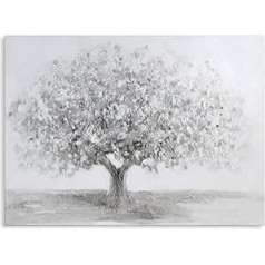 Casablanca modernes Design GILDE Bild Big Tree weiss/grau/silber120x90cm