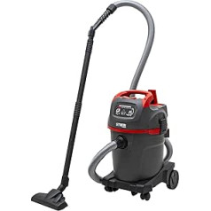 STIER SNT-32 Premium Wet/Dry Vacuum Cleaner, 1400 W, 32 L Container, Industrial Vacuum Cleaner, 8 m Cable, with Blow-Out Function and Accessory Holder, Workshop Vacuum Cleaner