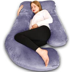 Chilling Home Pregnancy Pillow, 55 Inch/139.7 cm, Full Body Pillow, Maternity Pillow for Pregnant Women, Comfort U-shaped Pillow with Removable Washable Velvet Cover (140 x 200 cm, Black)