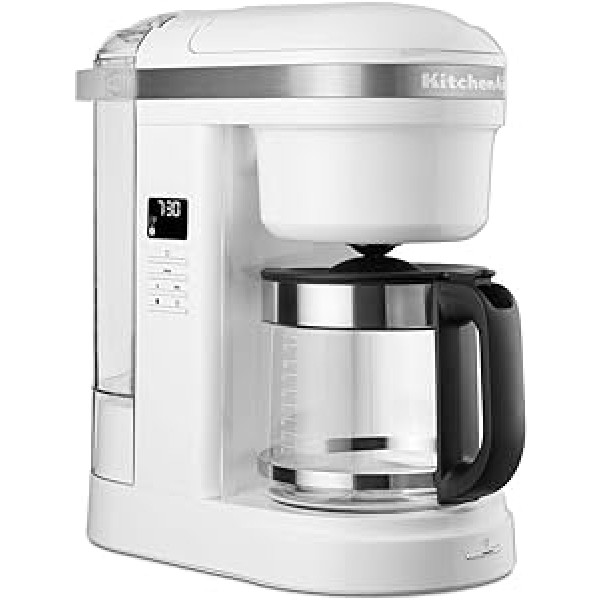 KitchenAid 5KCM1208EWH Drip Coffee Machine, White, Glass