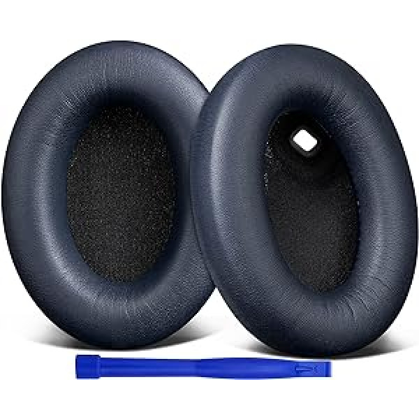 SOULWIT Professional Replacement Ear Pads for Sony WH-1000XM4 Over-Ear Headphones with Soft Protein Leather, Noise Isolation Memory Foam, Extra Thickness-Blue