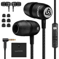 LUDOS Clamor 2 Pro In-Ear Headphones with Cable and Microphone, Twist-Resistant Cable In-Ear Earphones, 48Ω Impedance Driver Earbuds, Rich Bass Earphones, Headphones for iPad