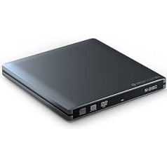 techPulse120 Portable USB 3.0 DVD and CD Burner M-Disc Drive Ultra Slim Aluminium Grey Superdrive Portable External for Computer PC Notebook Ultrabook Netbook Windows MacOS Apple iMAC MacBook Pro Air