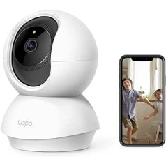 TP-Link Tapo C210 WiFi IP Camera (Lens Pan and Tilt, 3MP Resolution, 2-Way Audio, Night Vision up to 9 m, up to 256 GB Local Storage on SIM Card) White