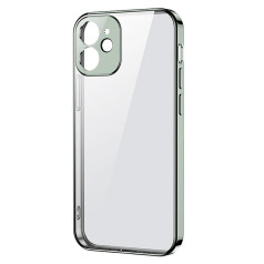 Ультратонкий прозрачный чехол с металлической рамкой для iPhone 12 mini светло-зеленый