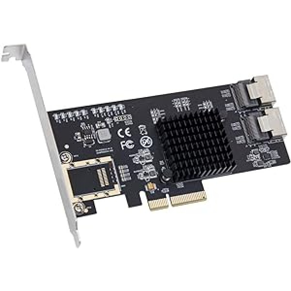 Syba IO Crest 8 Port SATA III Non-RAID PCI-e x4 Controller Card Supports FreeNAS and ZFS RAID - Includes Mini SAS to SATA Breack Out Cable