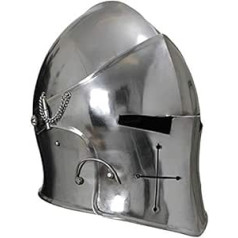Armor Barbuta Helmet Knight Templar Crusader Armor Helmet Roman Spartan Silver Finish Standard Size Fits Almost All Adults
