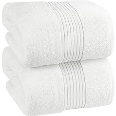Utopia Towels - Large Bath Towel with Hanger - 100% Combed Ring-Spun Cotton, Highly Absorbent Large Bath Towels 90 x 180 cm, High-Quality Sauna Towel (White)