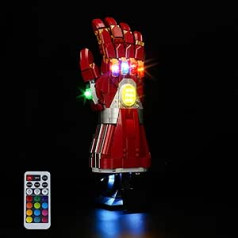 cooldac Light Kit for Lego 76223 Iron Man Nano Gauntlet, Remote Control Light Set Compatible with Lego 76223 Nano Gauntlet Model, Creative Decorative Lights for Lego 76223 Set, Not Included Lego Set