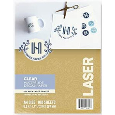 Hayes Paper Co. Waterslide A4 Clear Sticker Paper (Pack of 100)