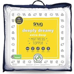 Snug Deeply Dreamy Quilted Soft Extra Thick Mattress Topper for Double Bed 10cm with Deep Elastic Straps Hypoallergenic and Machine Washable Double 190 x 135 cm