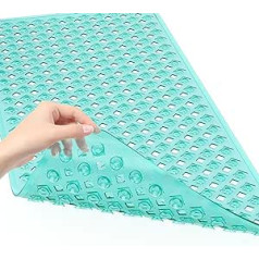 XIYUNTE Bath Mat Non-Slip 88 x 40 cm Non-Slip Bath Shower Mat BPA Free Bath Mat Mould Resistant Machine Washable Bath Mat Transparent Green