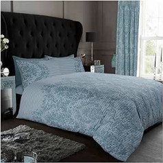 Gaveno Cavailia Luxury Damask Printed Easy Care Soft and Cosy Polycotton Duck Egg Duvet Cover Set Single
