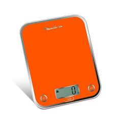 Moulinex BN5001 Optiss Tempered Glass Kitchen Scales Liquid Function Orange