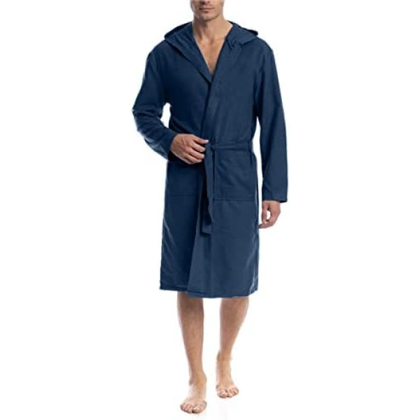 o-day Microfibre Bathrobe for Men Women Space Saving Unisex Adult Hooded Pockets and Belts Ideal for Travel Swimming Pool Gym Lightweight Soft