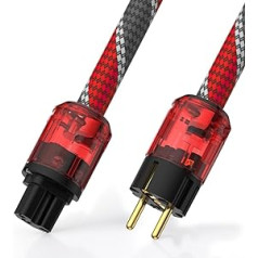 Tertullus HiFi High End Power Cable 2 m Schuko to C15 Power Cable 2.5 mm² x 3 with Schuko Plug and Cold Device Plug for Amplifier, DVD Player, AV Receiver, Prestage, Home Cinema (2 m, P046)