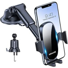 Miracase Mobile Phone Holder Car Suction Cup & Ventilation 4 in 1 Universal Car Mobile Phone Holder 360° Rotatable Car Mobile Phone Holder Compatible with iPhone/Samsung/Huawei/Xiaomi etc