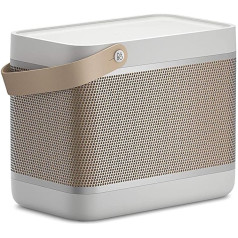 Bang & Olufsen Beolit 20 - Powerful, Wireless, Portable 360° Bluetooth Home Speaker with USB-C Charging Cable and Integrated Qi Charging Station - Grey Mist