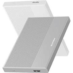 SUHSAI External Hard Drive 320GB External Hard Drive Backup Drive USB 3.0 High Speed Data Transfer Hard Drive Compatible with Mac Laptop Desktop Game Console (Silver)