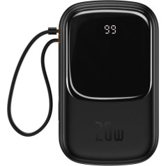 Powerbank с быстрой зарядкой 20000мАч 20Вт кабель QC-PD-SCP-FCP Iphone Lightning черный