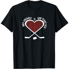 Hockey Mom My Heart Is On That Ice Mother T-Shirt, black