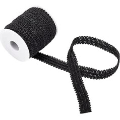 PandaHall Black Gimp Braid Trim, 10 Yards Polyester Woven Trim, 19 mm (3/4 Inch) Wide Embellishment Trim Roll Centipede Lace Ribbon For Costume Dress Upholstery Home Decoration DIY Sewing Crafts