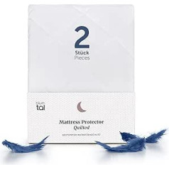 Blumtal® Quilted Mattress Protector, Padded Mattress Protector for 1 1/2 Bed, Anti-Noise, Breathable, Extra-Comfort, Set of 2, 150 x 200 x 40 cm