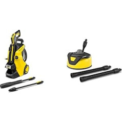 Kärcher K 5 Power Control Pressure Washer: Clever App Support - The Powerful Solution for a Wide Range of Cleaning Tasks, Yellow & Surface Cleaner T-Racer T 5 (Splash Protection)