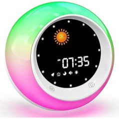 FiveHome Children's Alarm Clock, Sleep Trainer Children with Night Lights, Sound Machine, Snooze and Timer Function, Digital Alarm Clock Children for Boys and Girls, Medium