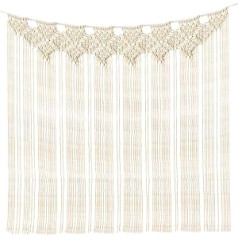 Yesland 100 x 115 cm, Large Macrame Wall Hanging, Woven Tapestry Decoration, Handmade Tapestry, Ivory Banner Boho Curtain for Living Room, Gallery, Baby Room, Wedding Decoration