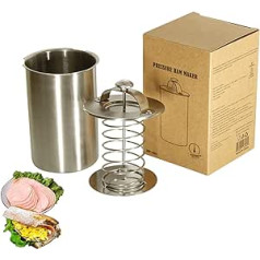 Holzsammlung Ham Cooker Pressure Ham Cooker Stainless Steel Meat Press for Healthy Homemade Meat with Thermometer