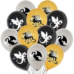 Fisapbxc Birthday Decorations Set, 36 Pieces Dragon Birthday Balloons, Dragon Party Accessories, Children's Birthday Decoration, Children's Party Balloon, Latex Balloon for Children's Birthday Party