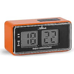 Atlanta Digital Alarm Clock LCD Radio Alarm Clock Snooze Light Retro Design Orange Silent No Ticking 1881-12