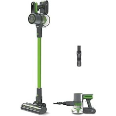 POLTI PBEU0120 Forzaspira D-Power SR500 2-in-1 Electric Broom with Digital Display, Eco Programme, Up to 40 Minutes Run Time for Floors and Carpets, Green/Grey