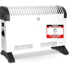 Emerio CH-128215 Electric Heater Convector Max. 2000 W with Adjustable Thermostat Heater Mobile 3 Heat Settings (750 W / 1250 W / 2000 W) Energy Saving Adjustable Stable Feet Mobile thanks to Handles