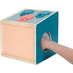 small foot Sensory and Feeling Box, Wooden Box for Seeing, Hearing, Smelling and Buttons, for Children from 3 Years, 12466
