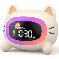 LIORQUE Alarm Clock Children's Light Alarm Clock Children's Sleep Trainer Children's Night Light Dual Alarm Clock Sleep Training Sound Machine Rechargeable Children's Alarm Clock for Toddler Boys