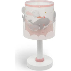 Dalber Children's Table Lamp, Bedside Lamp, Whale Dreams Whale, Pink Animals, 61171S, E14