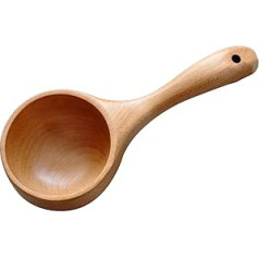 GCDN Solid Wood Water Scoop Spoon Multipurpose Wooden Scoop Bath Salt Scoop Wooden Ladle Spoon for Canister Flour Scoop Ladle for Cooking with Short Handle