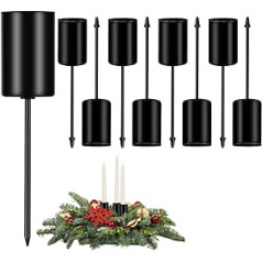 RISAKOGO Pack of 10 Candle Holders, Advent Wreath, Metal Advent Candle Holder, Taper Candle Holder for Christmas and Home, Black