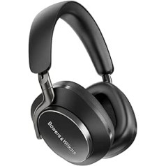 Bowers & Wilkins PX8 Flagship Wireless Over-Ear Headphones with Noise Cancelling and Bluetooth 5.0 & Fast Charge, 30 Hours High Resolution Playback and Built-in Microphone - Black
