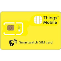 SIM card for SMARTWATCH - Things Mobile - with worldwide coverage and GSM/2G/3G/4G multioperer network without fixed costs and competitive advantages with €25 incl. credit card + €5 free