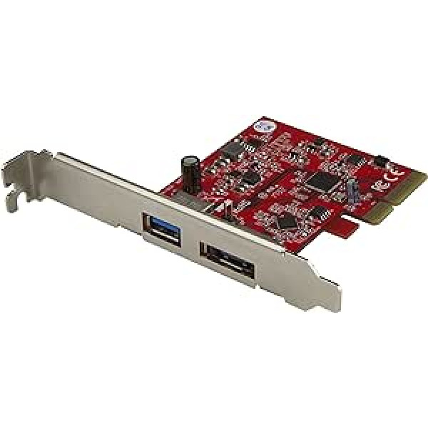 Startech.Com Scheda PCie Esata a 2 Port USB 3.1 10 Gbps, 1 x USB-A e 1 x Esata, Scheda di Espansione USB 3.1