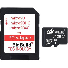 BigBuild Technology 64GB Ultra Fast 80MB/s microSDXC Memory Card Compatible with Lenovo M10, M10 Plus, Moto Tab Tablet