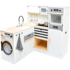 small foot 11464 Children's Kitchen Modularm, XL Wooden Multifunctional Play Kitchen with Various Construction Options