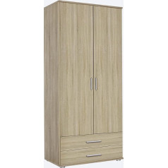 Rauch Möbel Шкаф Rasant с распашной дверью, включая 2 ящика, 2 двери, базовый набор аксессуаров 1 полка, 1 штанга для одежды, дуб сонома, 52 x 85 x 188 см