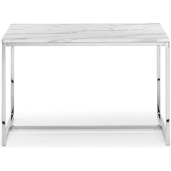 Julian Bowen Обеденный стол Scala белый мрамор и хром