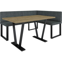 ‎Generic Akiko Металлическая угловая скамья со столом для столовой, кухни, современный, зона отдыха, обеденный уголок, для кухни, офиса, приемной,